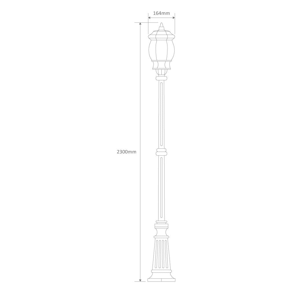 Vienna Single Head Tall Post Light Beige - 15926