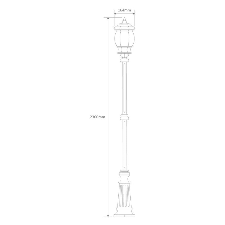 Vienna Single Head Tall Post Light Black - 15927