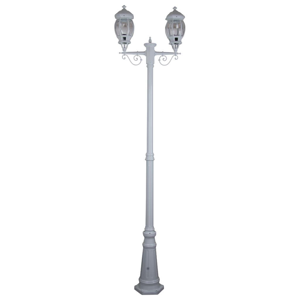 Vienna Twin Head Tall Post Light White - 15937