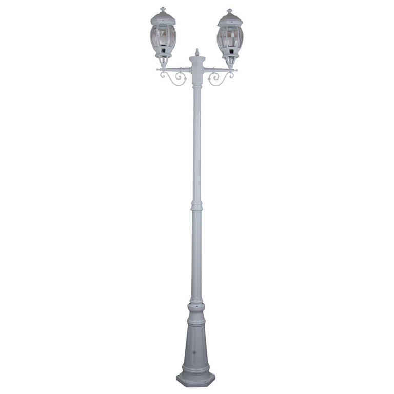 Vienna Twin Head Tall Post Light White - 15937