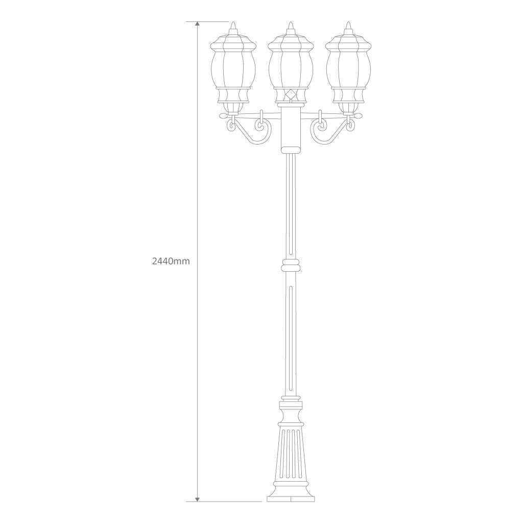 Vienna Triple Head Tall Post Light Green - 15941