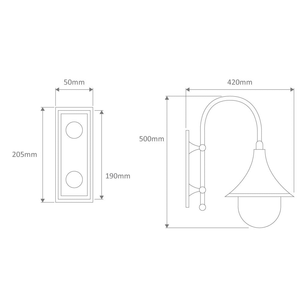 Monaco Downward Post Bracket White - 16020