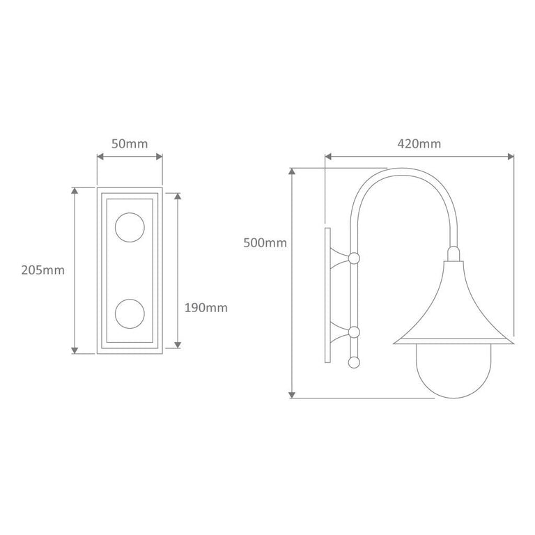 Monaco Downward Post Bracket White - 16020