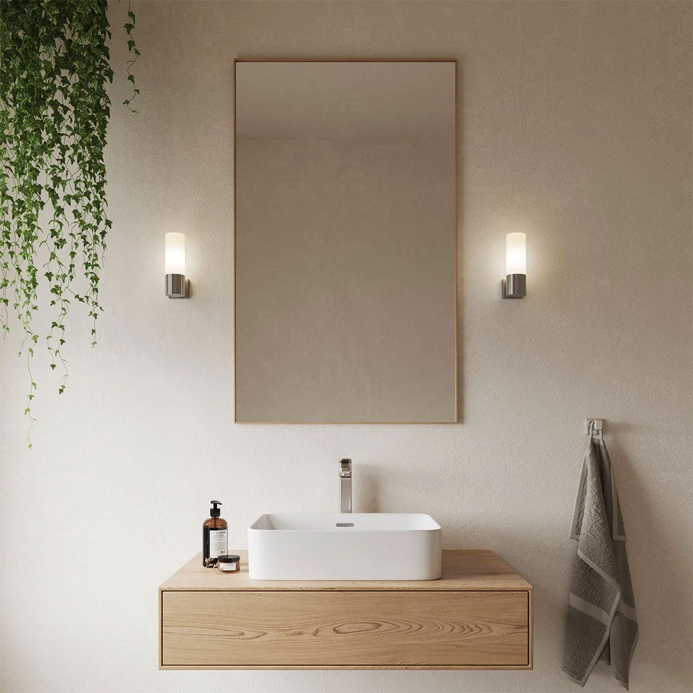 Tangens Bathroom Wall Light Brushed Steel - 17131032