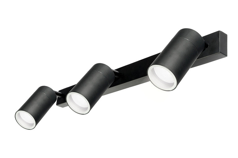 Denver-II 12W LED Triple Adjustable 240V Spotlight Black / Warm White - 17532/06