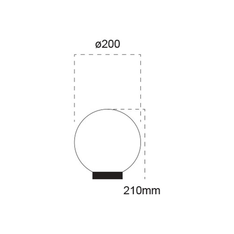 Ivela 20cm Opal Sphere Post Top Light Black - 18599