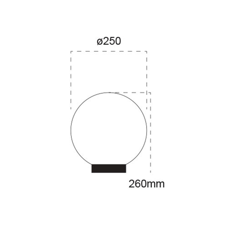 Ivela 25cm Opal Sphere Post Top Light Black - 18601