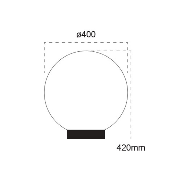 Ivela 40cm Opal Sphere Post Top Light Black - 18605