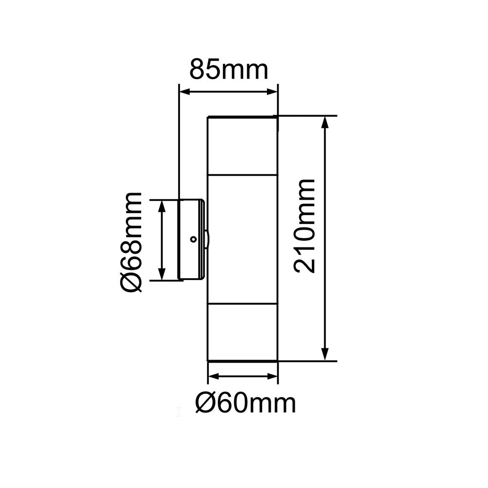 Beamlite 240V Up & Down Wall Pillar Light White - 193179WH