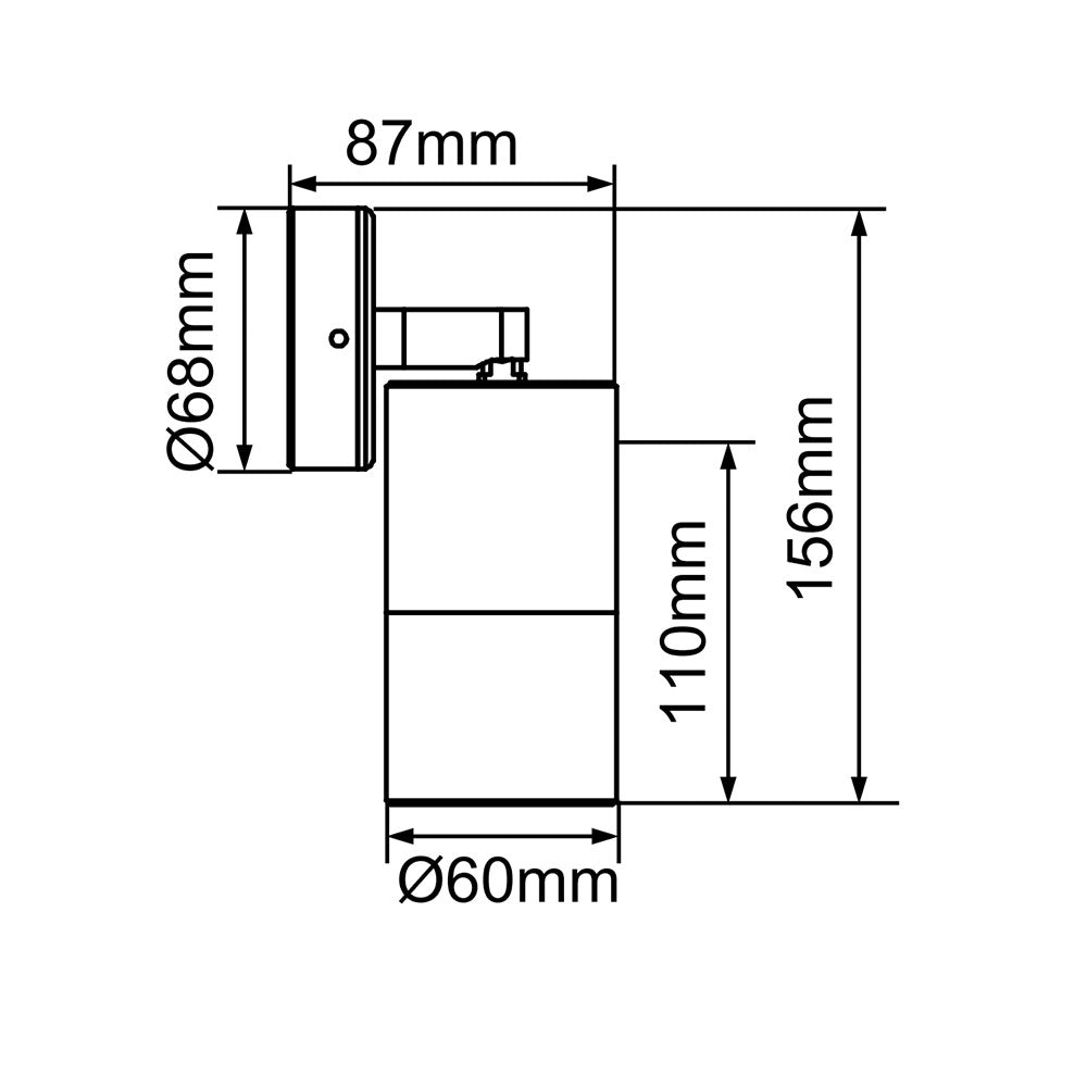 Beamlite 240V Adjustable Wall Pillar Light White - 193189WH