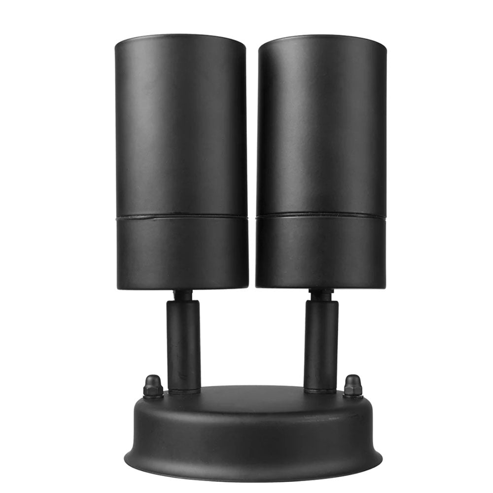 Coolum 240V 2 x GU10 Adjustable Wall Pillar Light IP44 Black - 19319/06