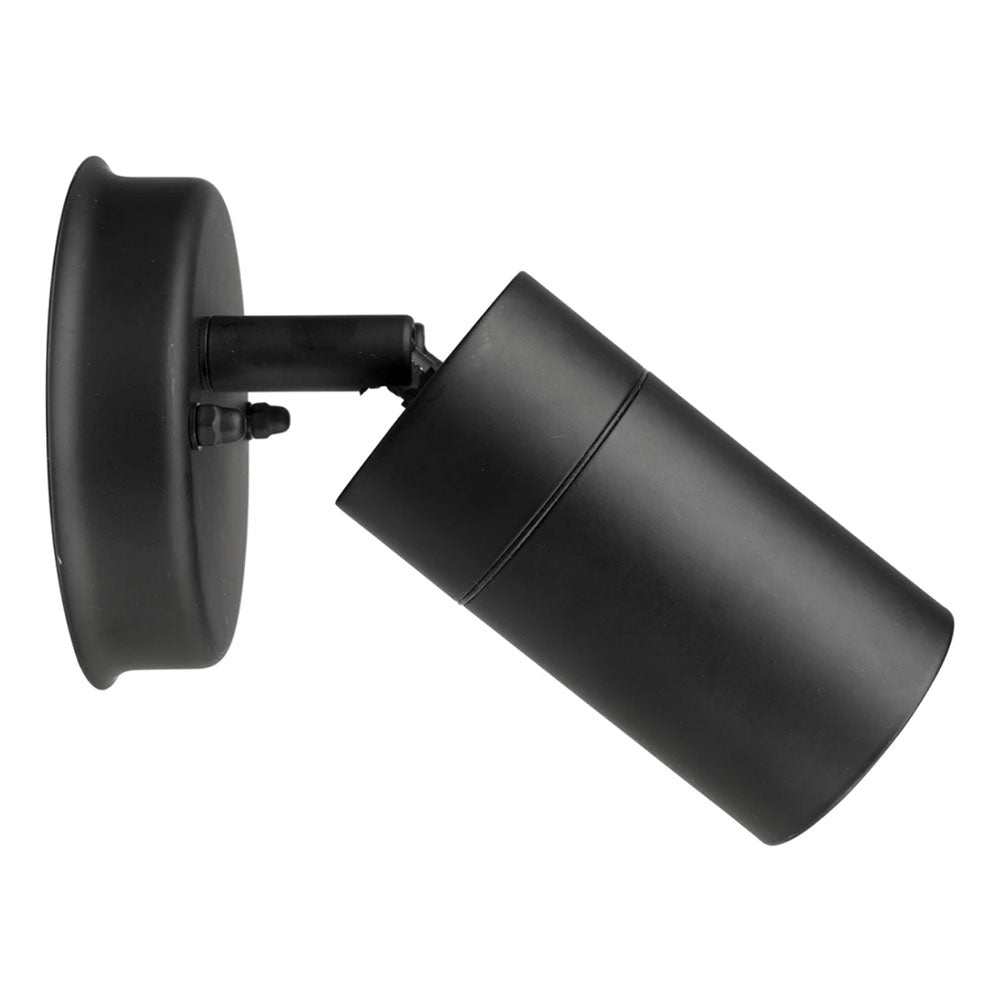 Coolum 240V 2 x GU10 Adjustable Wall Pillar Light IP44 Black - 19319/06