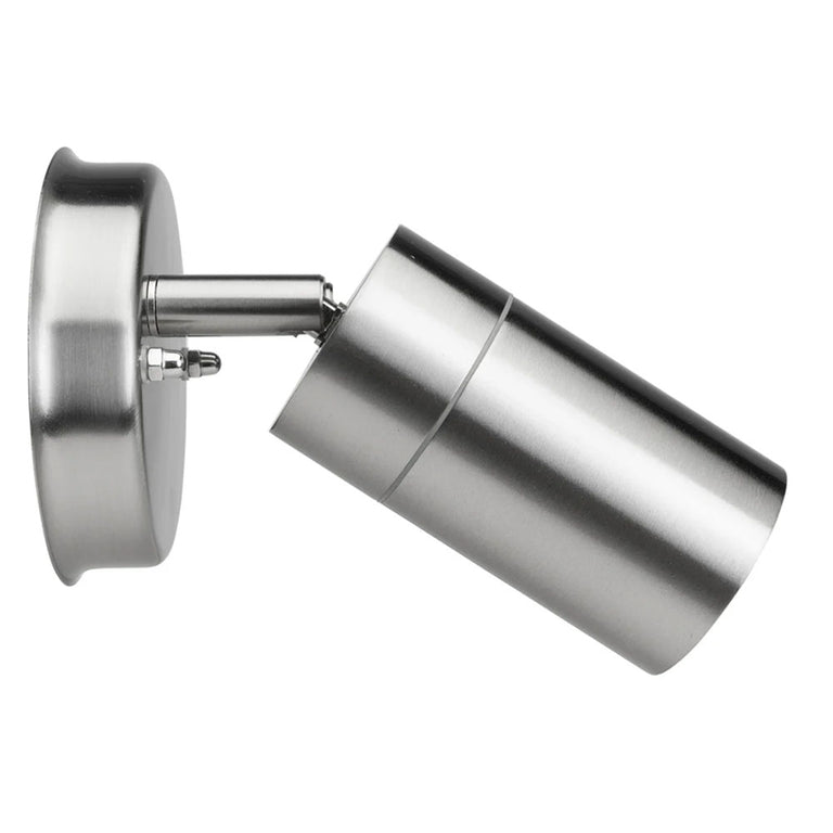 Coolum 240V 2 x GU10 Adjustable Wall Pillar Light IP44 Stainless Steel - 19319/16