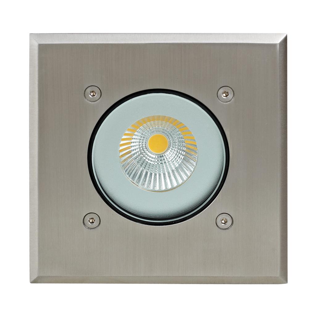 MODULA-SQUARE 24V 9W LED Inground Light - Aluminium Finish / Warm White LED - 19422
