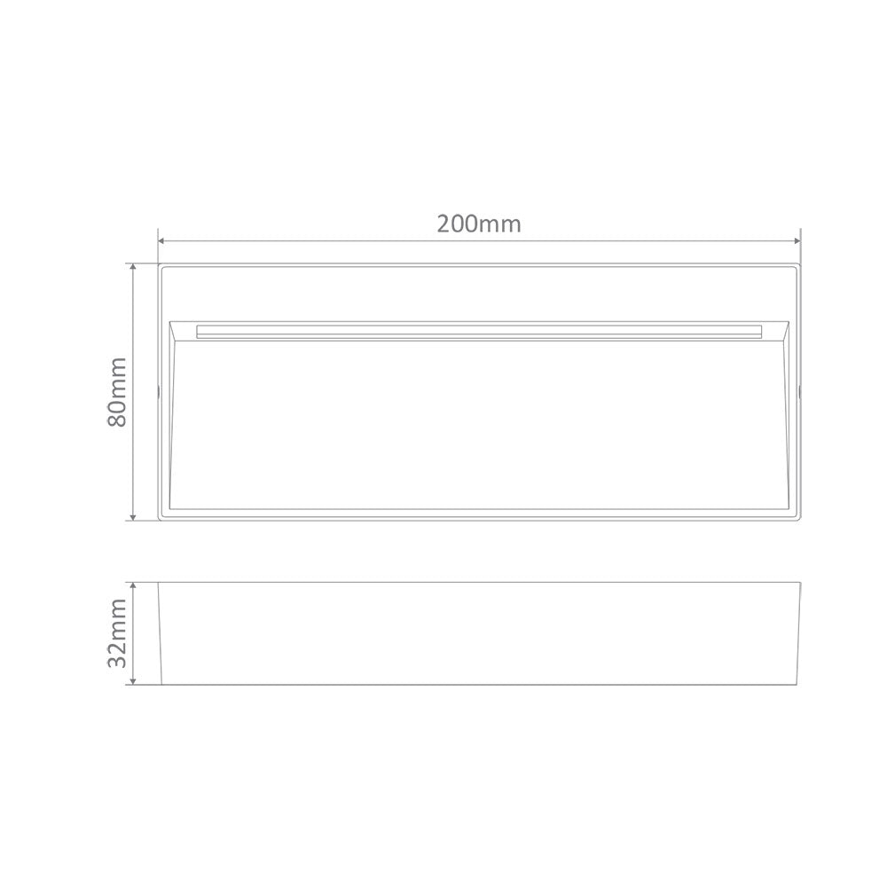 Zeke Wide 8W 240V LED Surface Mounted Step Light Dark Grey / White - 19715