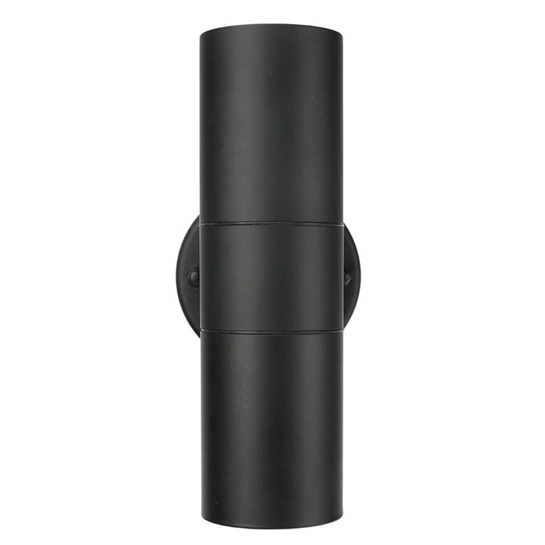 Coolum 2 Light 240V GU10 Up/Down Wall Pillar Light IP44 Black - 19834/06