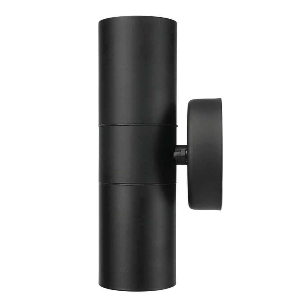 Coolum 2 Light 240V GU10 Up/Down Wall Pillar Light IP44 Black - 19834/06