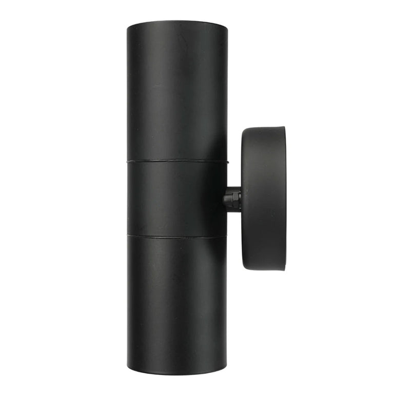 Coolum 2 Light 240V GU10 Up/Down Wall Pillar Light IP44 Black - 19834/06