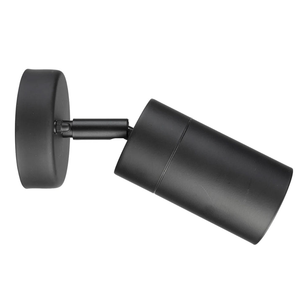 Coolum 240V GU10 Adjustable Wall Pillar Light IP44 Black - 19835/06