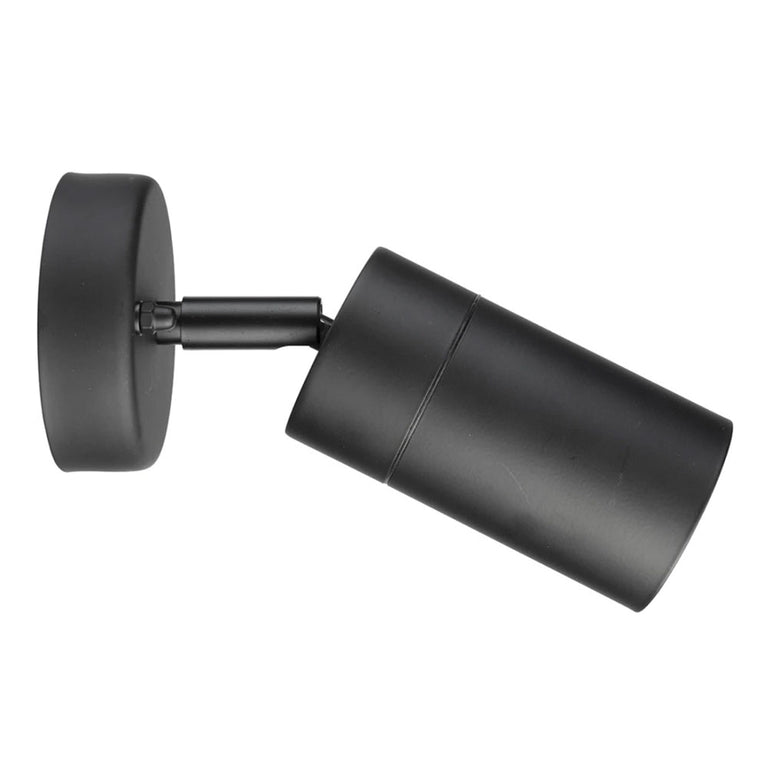 Coolum 240V GU10 Adjustable Wall Pillar Light IP44 Black - 19835/06
