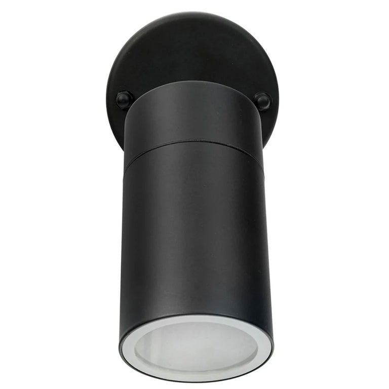 Coolum 240V GU10 Adjustable Wall Pillar Light IP44 Black - 19835/06