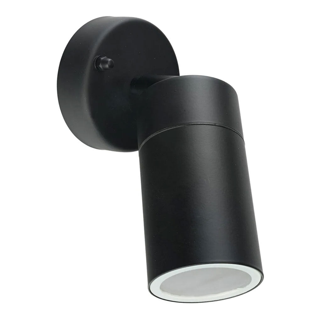 Coolum 240V GU10 Adjustable Wall Pillar Light IP44 Black - 19835/06