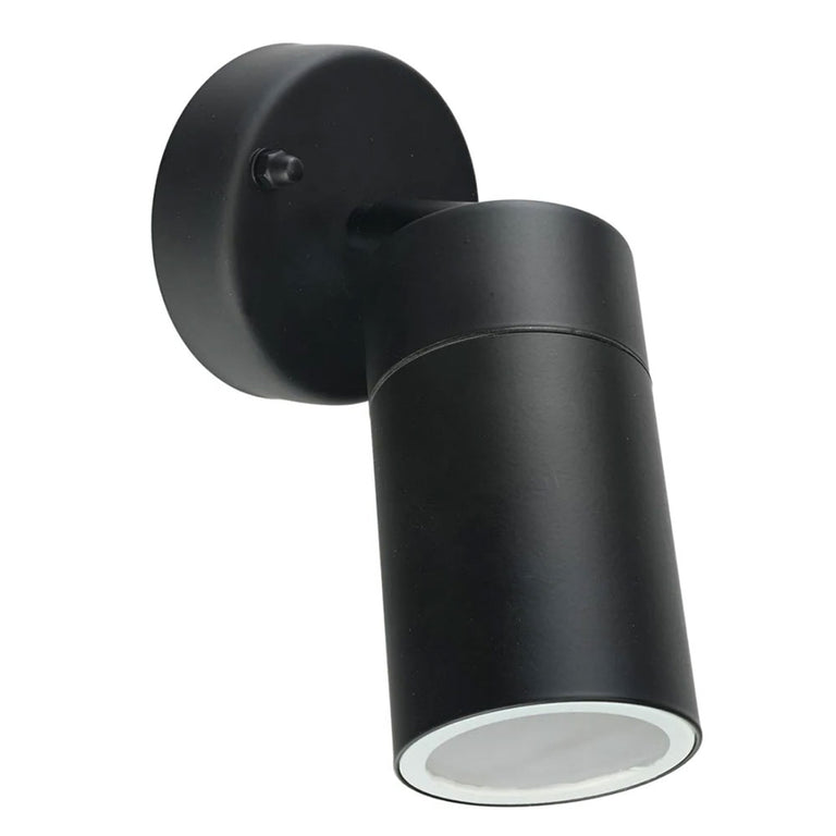 Coolum 240V GU10 Adjustable Wall Pillar Light IP44 Black - 19835/06