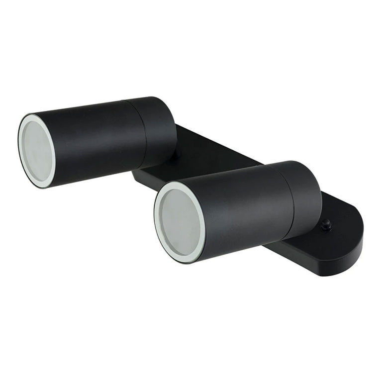 Coolum 240V 2 x GU10 Ceiling Spotlight Bar Light IP44 Black - 19837/06