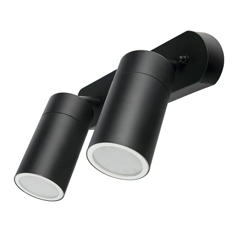Coolum 240V 2 x GU10 Ceiling Spotlight Bar Light IP44 Black - 19837/06