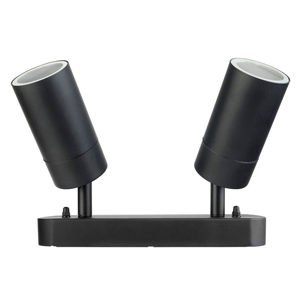 Coolum 240V 2 x GU10 Ceiling Spotlight Bar Light IP44 Black - 19837/06