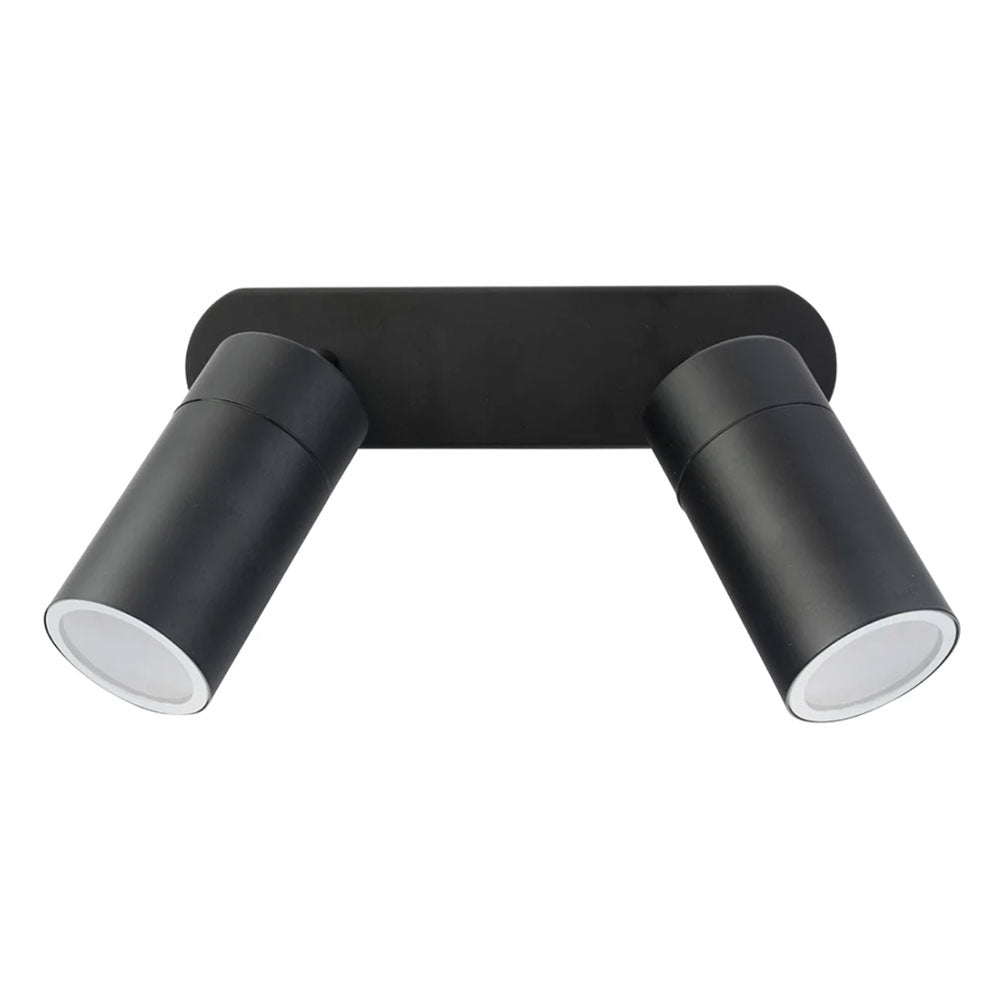 Coolum 240V 2 x GU10 Ceiling Spotlight Bar Light IP44 Black - 19837/06