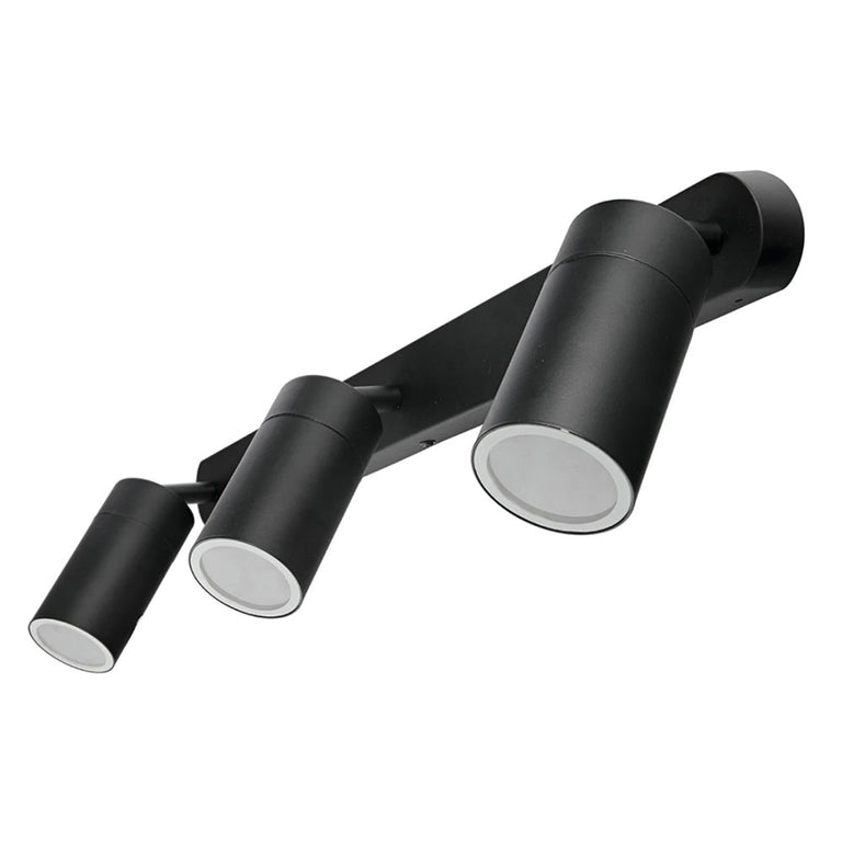 Coolum 240V 3 x GU10 Ceiling Spotlight Bar Light IP44 Black - 19838/06
