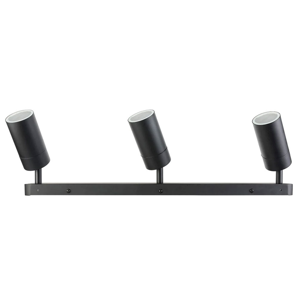 Coolum 240V 3 x GU10 Ceiling Spotlight Bar Light IP44 Black - 19838/06