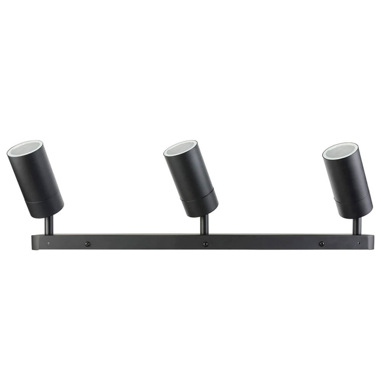 Coolum 240V 3 x GU10 Ceiling Spotlight Bar Light IP44 Black - 19838/06