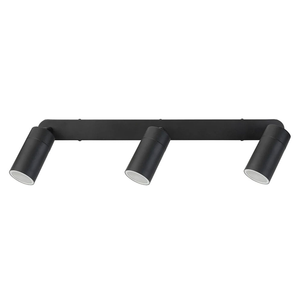 Coolum 240V 3 x GU10 Ceiling Spotlight Bar Light IP44 Black - 19838/06