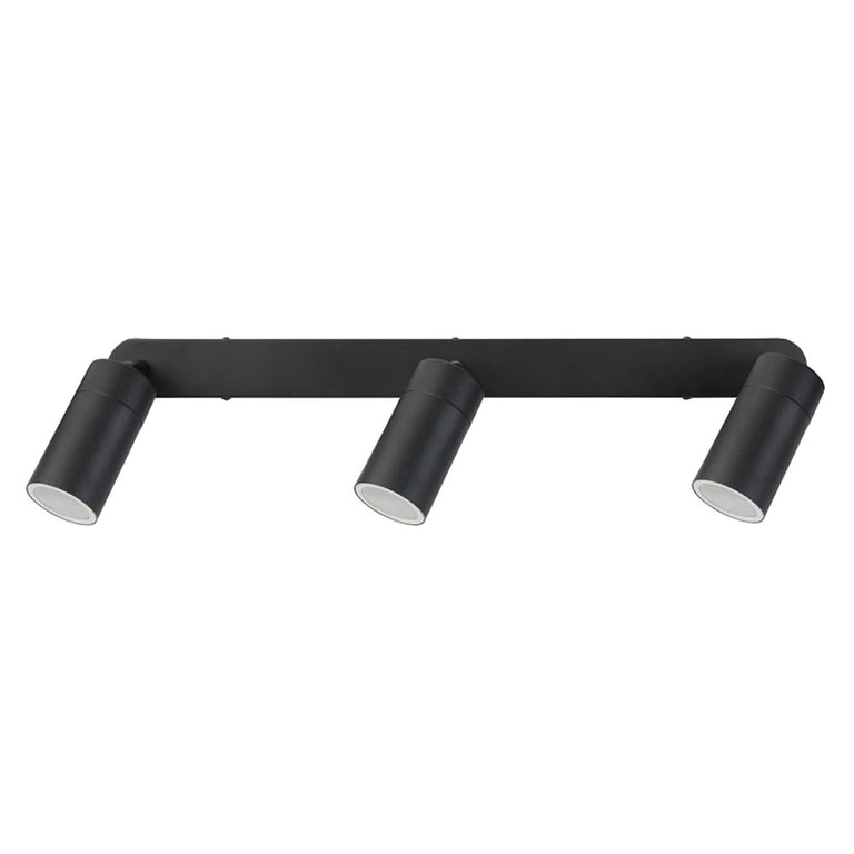 Coolum 240V 3 x GU10 Ceiling Spotlight Bar Light IP44 Black - 19838/06