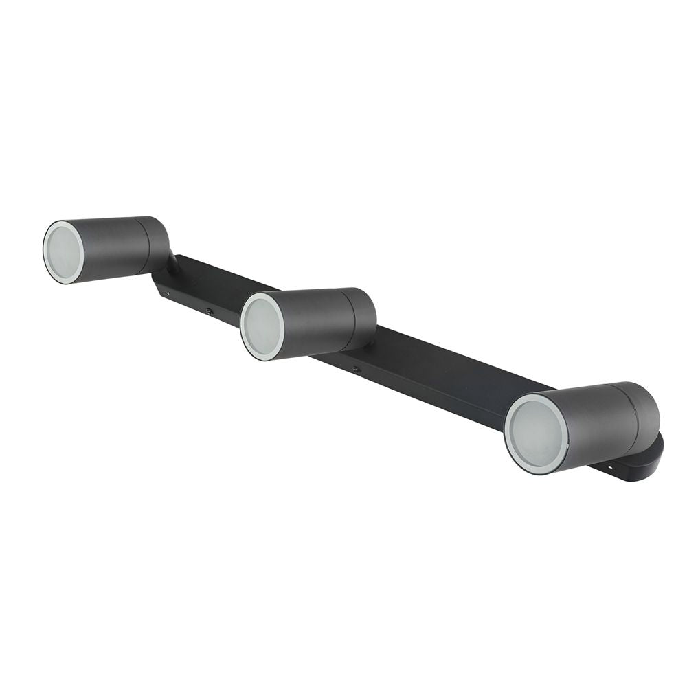 Coolum 240V 3 x GU10 Ceiling Spotlight Bar Light IP44 Black - 19838/06