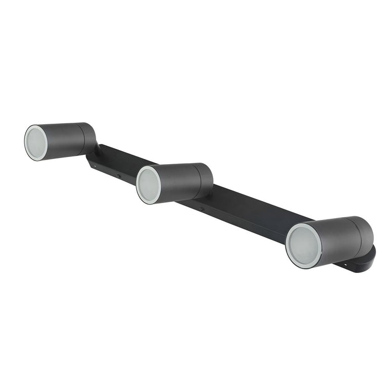 Coolum 240V 3 x GU10 Ceiling Spotlight Bar Light IP44 Black - 19838/06