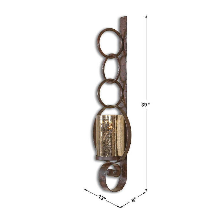 Falconara 1 Light Wall Sconce Rustic Brown - 19850