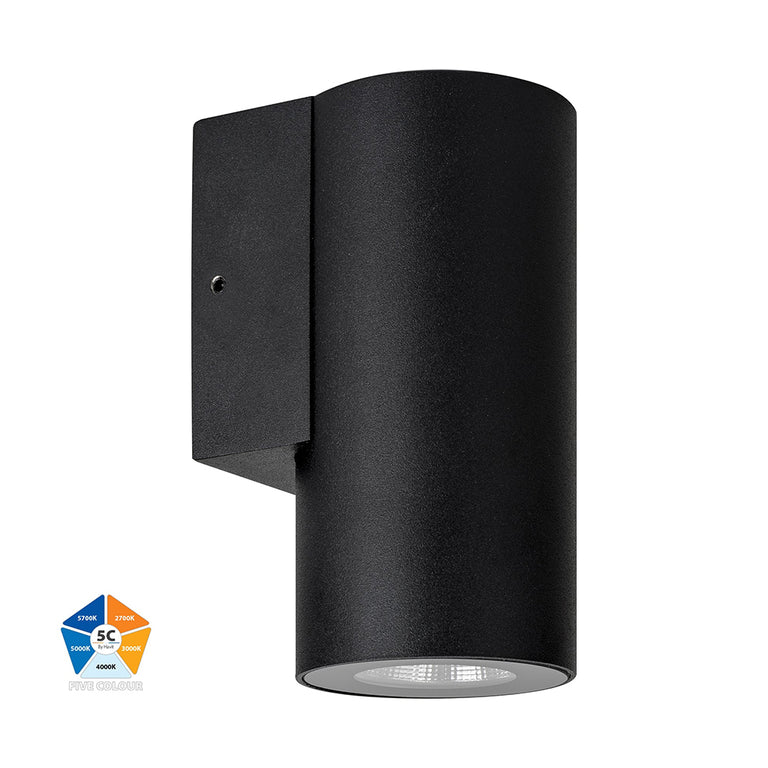 Aries 6W 5CCT 240V LED Fixed Down Wall Pillar Light Black - HV3625S-ALUBLK