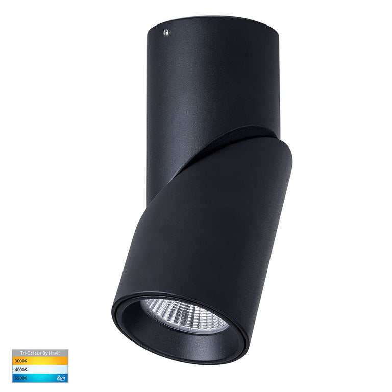 Nella 12W CCT 240V LED Rotatable Downlight Black - HV5823T-BLK
