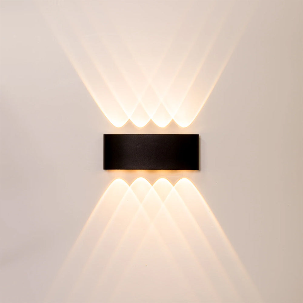 Maro 8 x 1W CCT 240V LED Up & Down Wall Pillar Light Black - HV3697T-BLK-240V