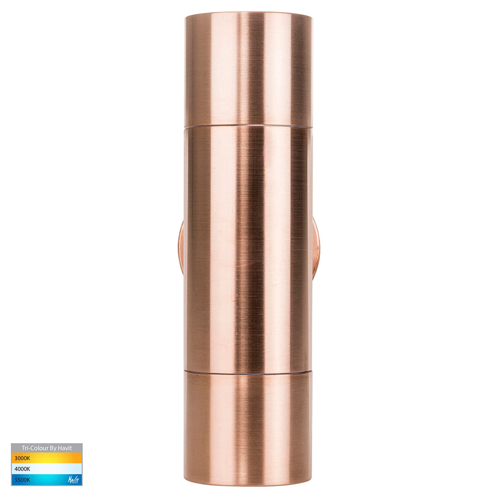 Tivah 2 x 5W CCT 12V DC MR16 LED Up / Down Wall Light Solid Copper - HV1017MR16T