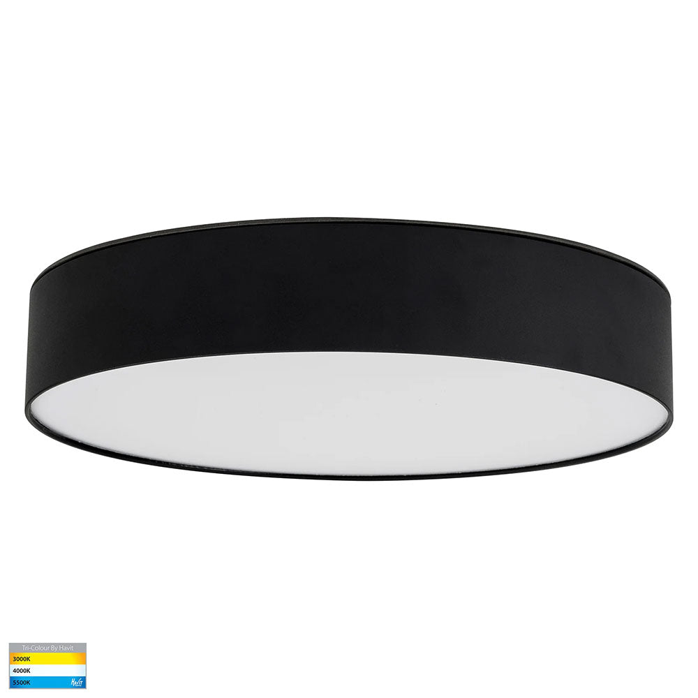 Nella 30W CCT 240V LED 320mm Surface Mounted Oyster Light Black - HV5893T-BLK