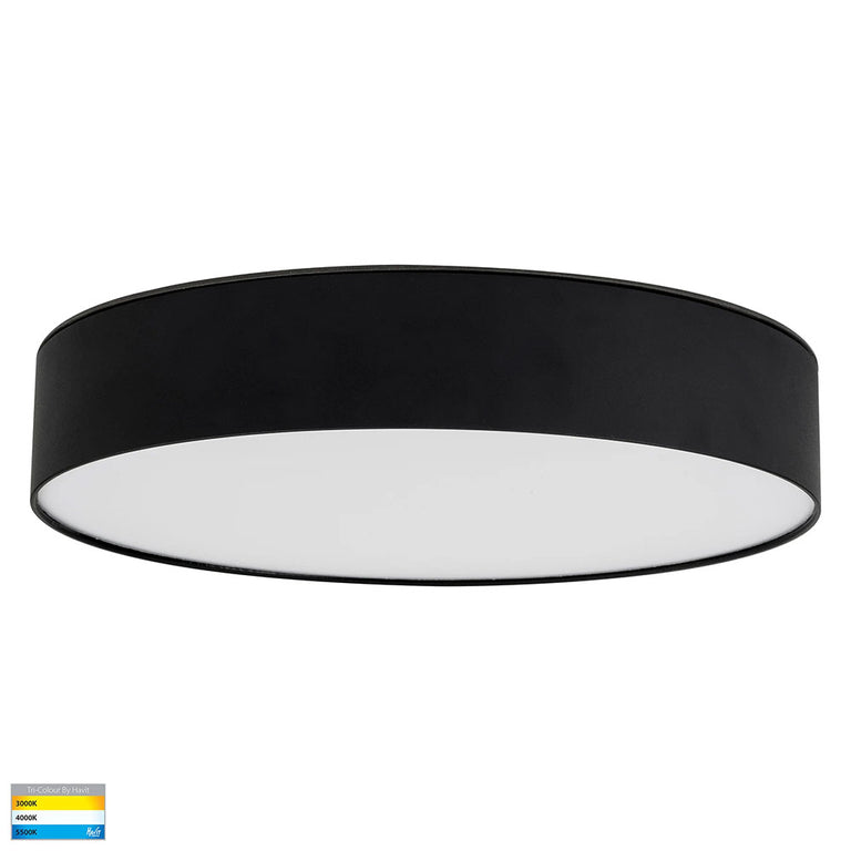 Nella 30W CCT 240V LED 320mm Surface Mounted Oyster Light Black - HV5893T-BLK