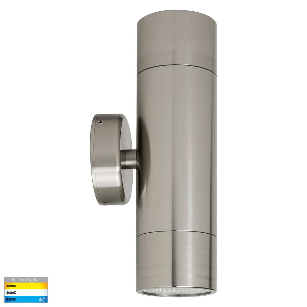 Maxi Tivah 2 x 12W CCT 240V LED Up / Down Wall Light 316 Stainless Steel - HV1008T