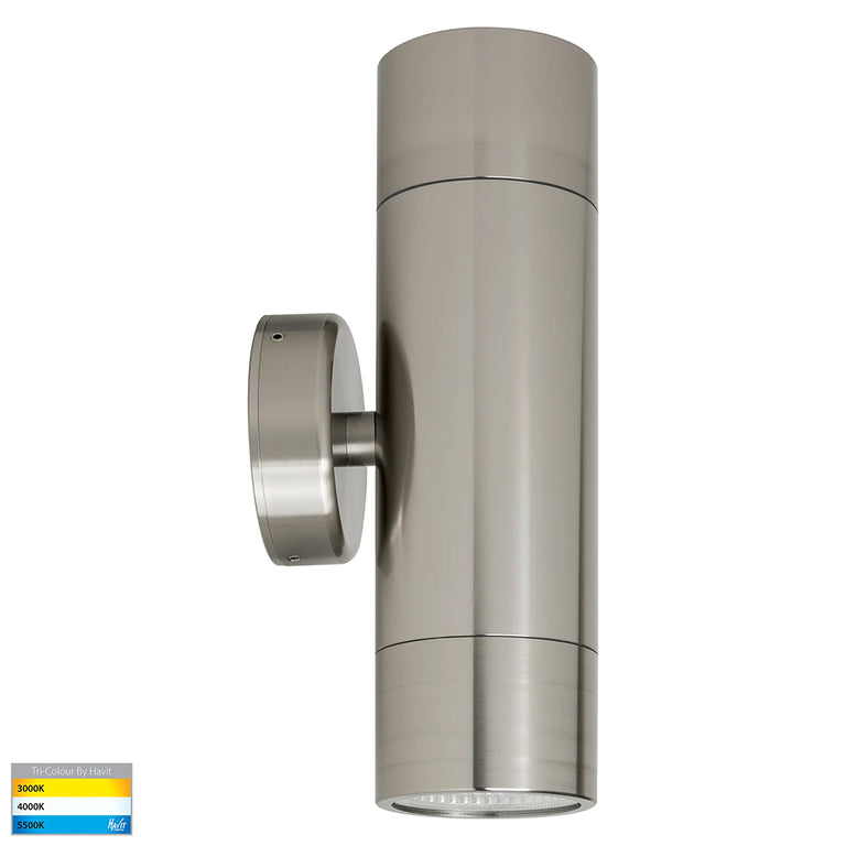 Maxi Tivah 2 x 12W CCT 240V LED Up / Down Wall Light 316 Stainless Steel - HV1008T