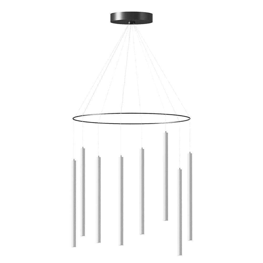 Mika 8 Light LED Multi Pendant Matt Black / Matt White - ARO.C1204/8/BCO