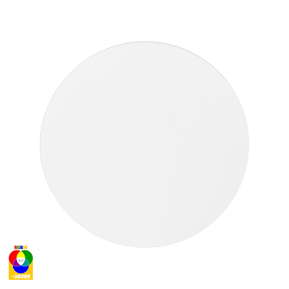 Halo 12W CCT 12V DC LED 200mm Round  Wall Light White / RGBW - HV3592RGBW-WHT