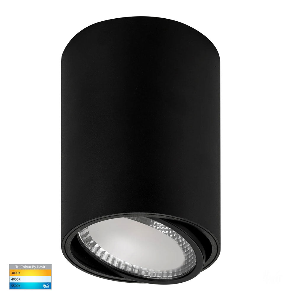 Nella 18W CCT 12V DC LED Tilt Downlight Black - HV5815T-BLK-12V